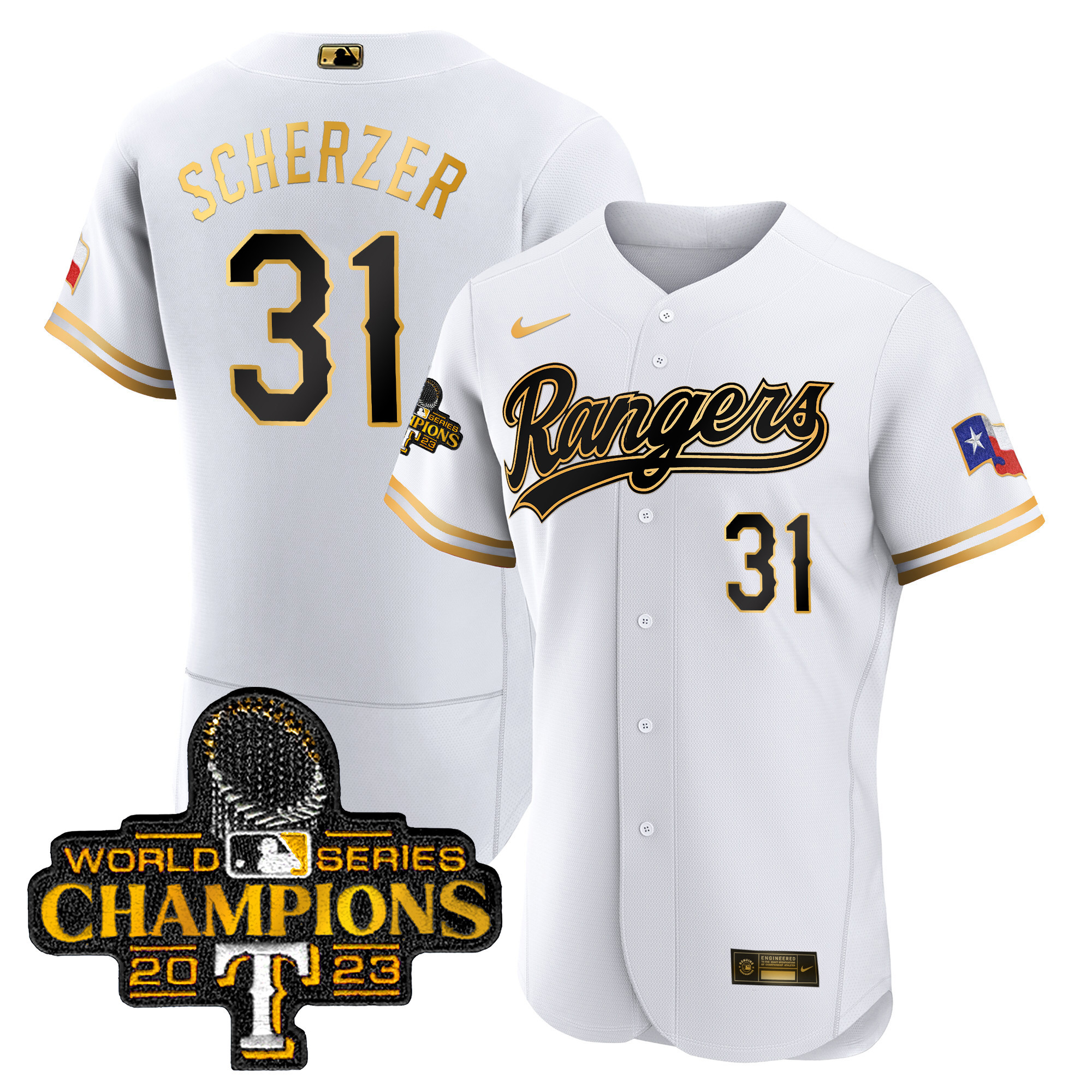 Men's Texas Rangers 2023 World Series Champions Flex Base Jersey V3 - All Stitched - Image 17