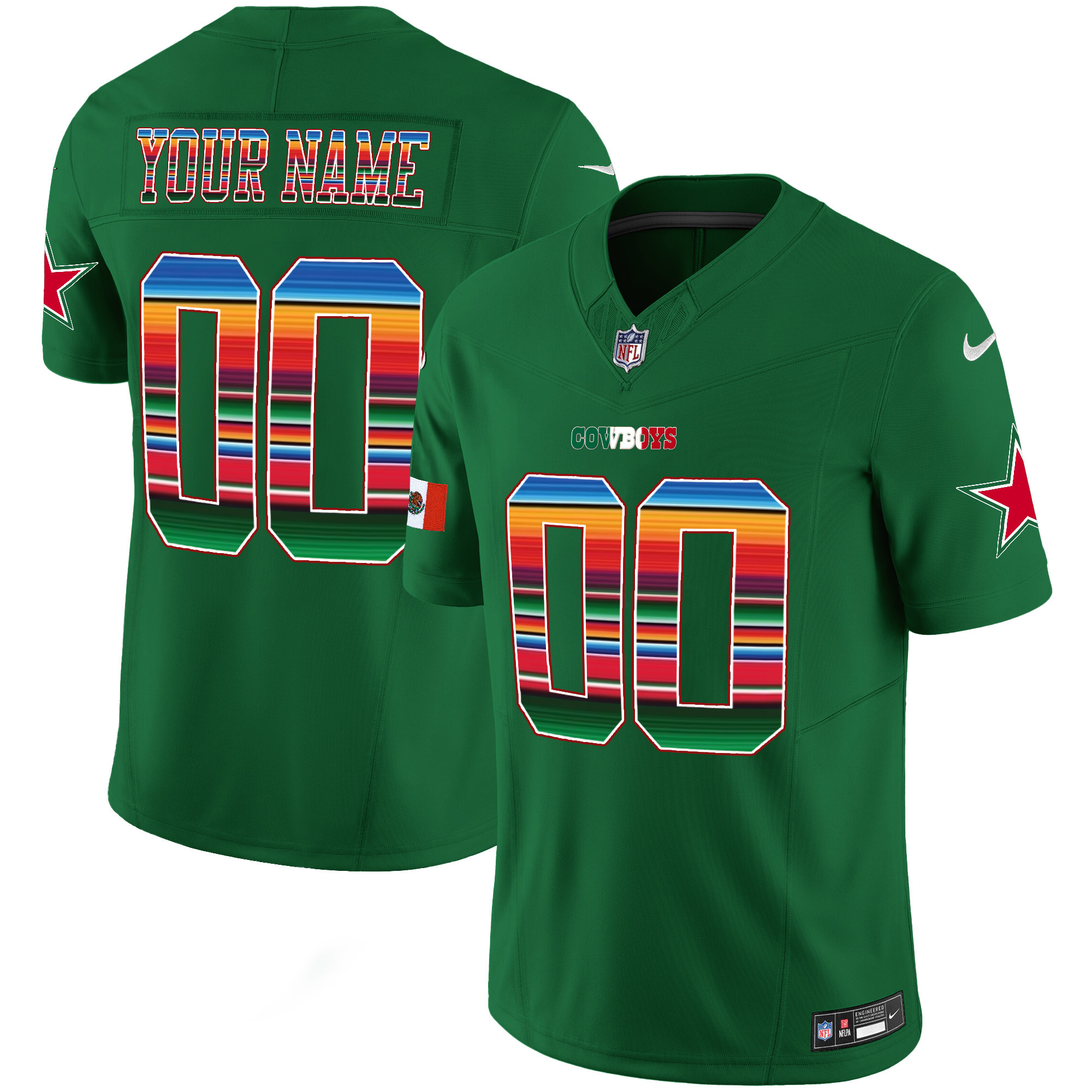 Cowboys Mexico Vapor Limited Custom Jersey V2 - All Stitched - Image 5