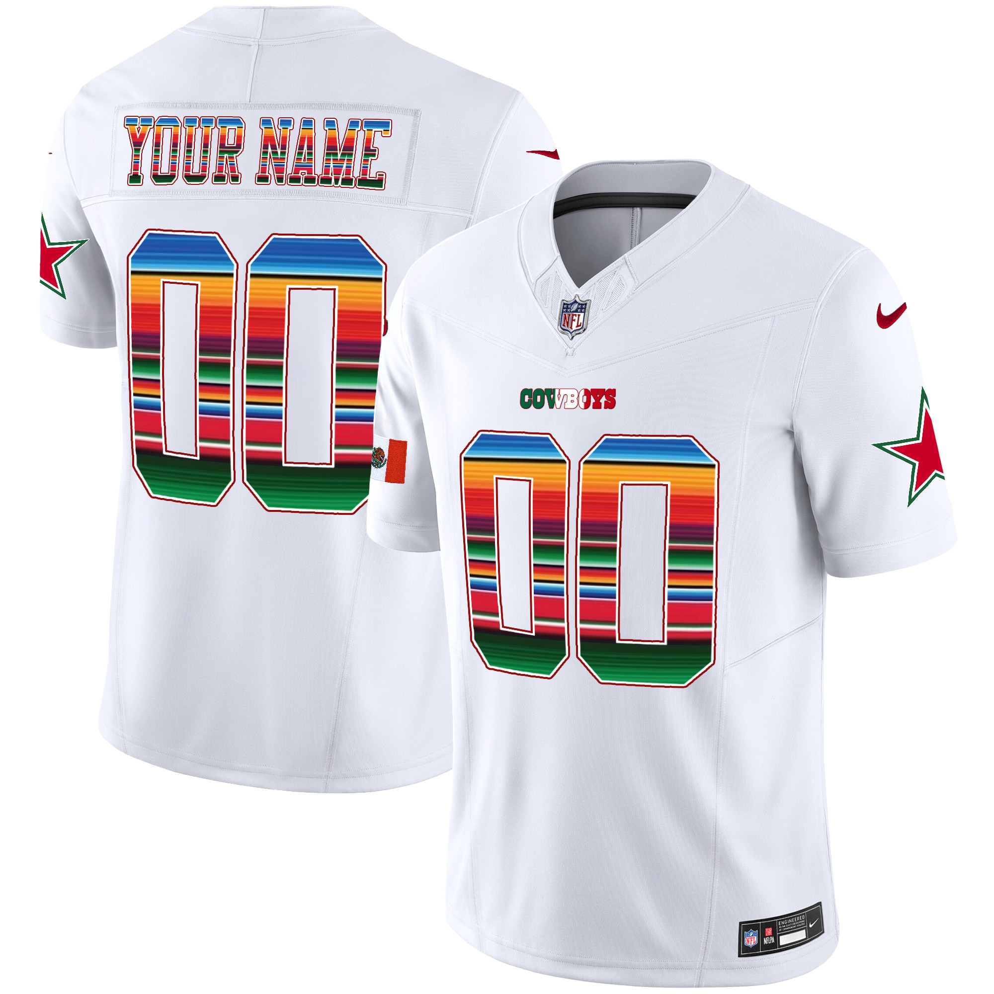 Cowboys Mexico Vapor Limited Custom Jersey V2 - All Stitched