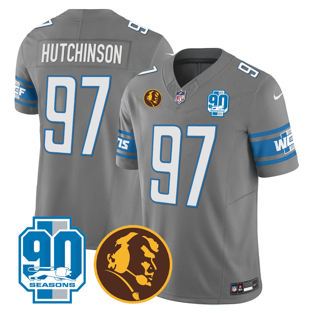 Men's Detroit Lions 90th & John Madden Patch Jersey - All Stitched - Image 25