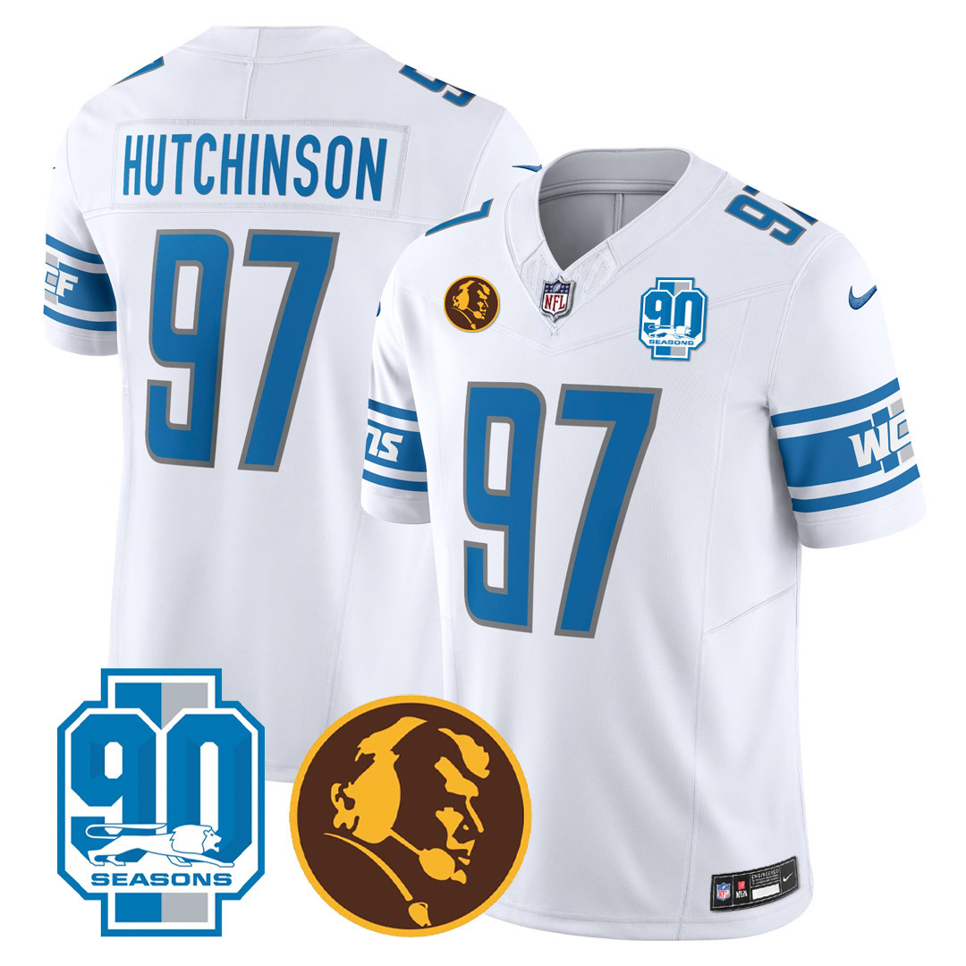 Men's Detroit Lions 90th & John Madden Patch Jersey - All Stitched - Image 19