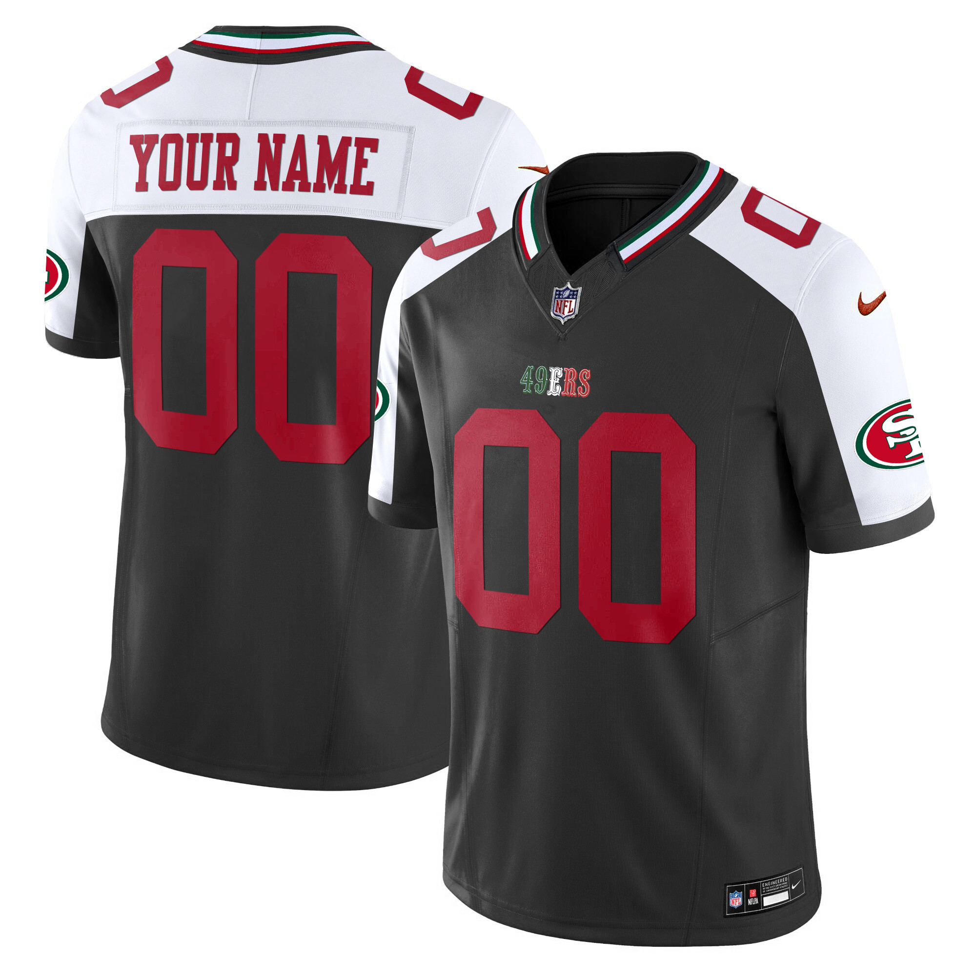 49ers Mexico Vapor Custom Jersey V2 - All Stitched - Image 4