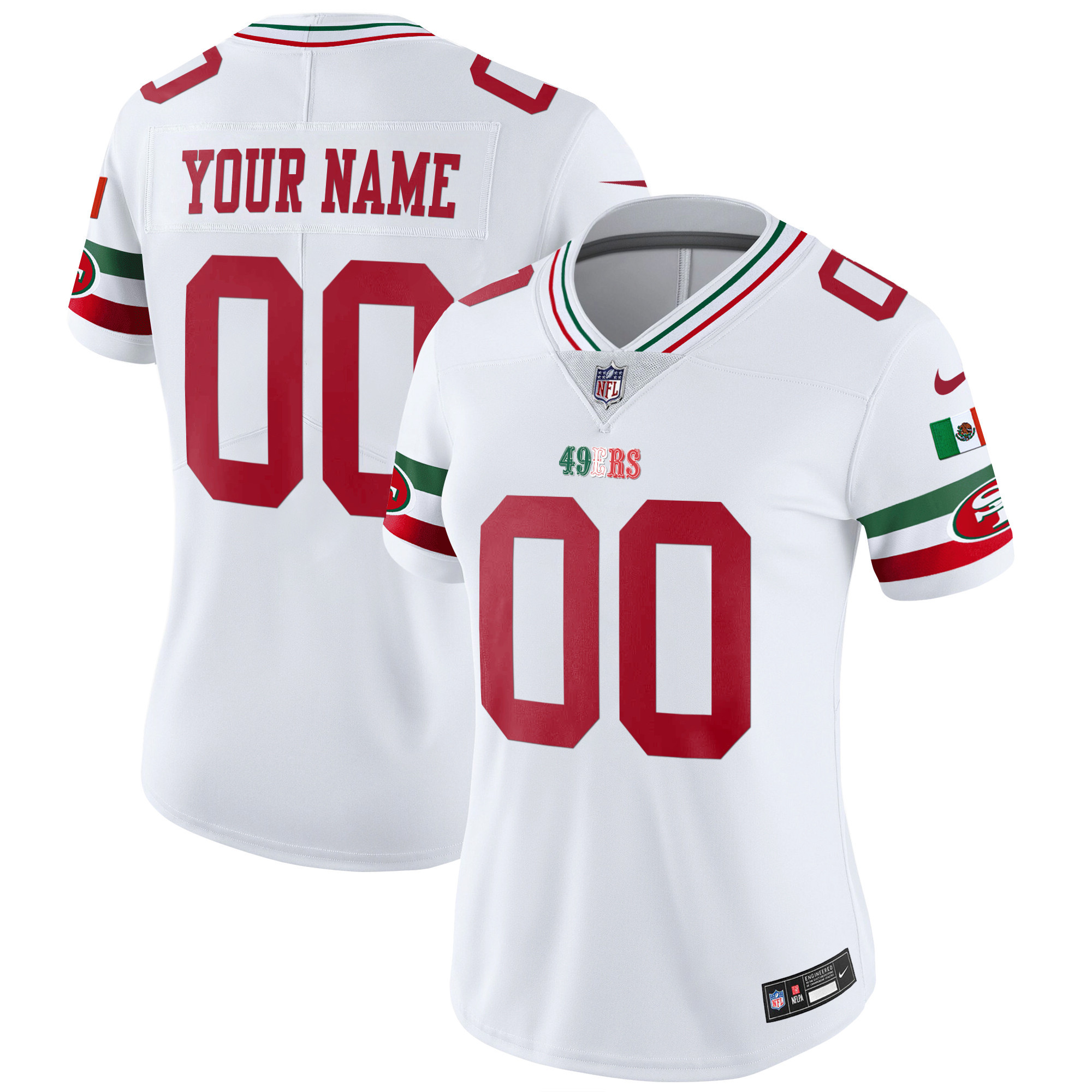 49ers Mexico Vapor Custom Jersey V2 - All Stitched - Image 6