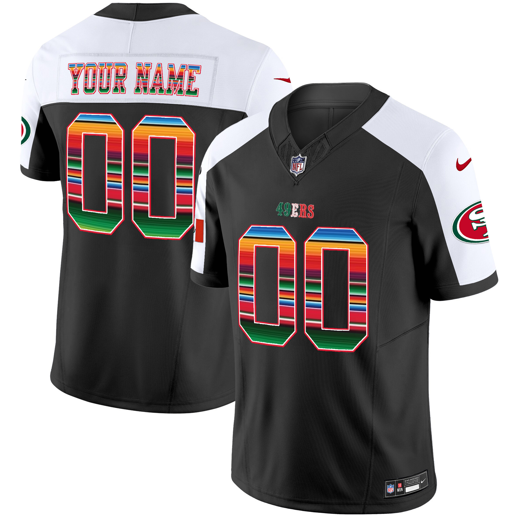 49ers Mexico Vapor Custom Jersey V3 - All Stitched - Image 4