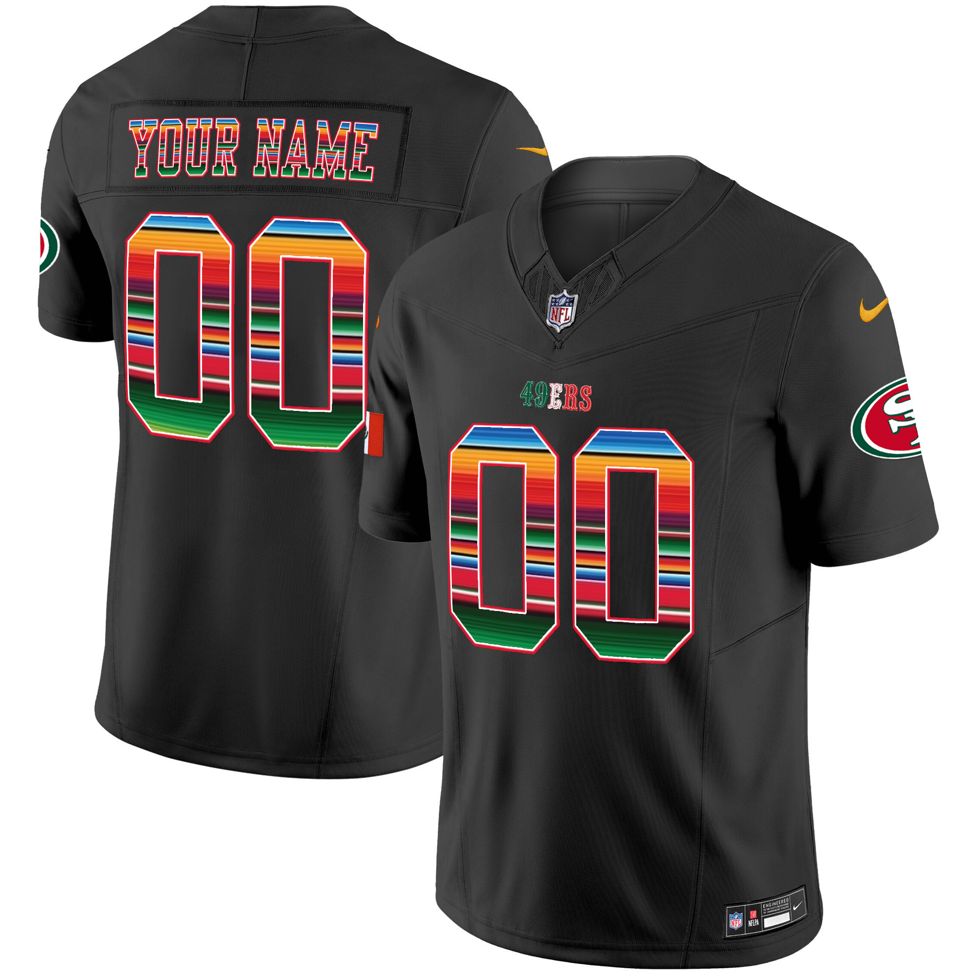 49ers Mexico Vapor Custom Jersey V3 - All Stitched - Image 3