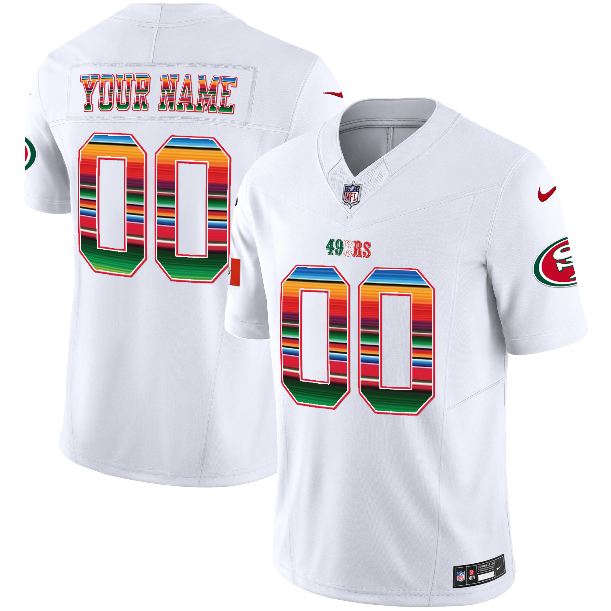 49ers Mexico Vapor Custom Jersey V3 - All Stitched