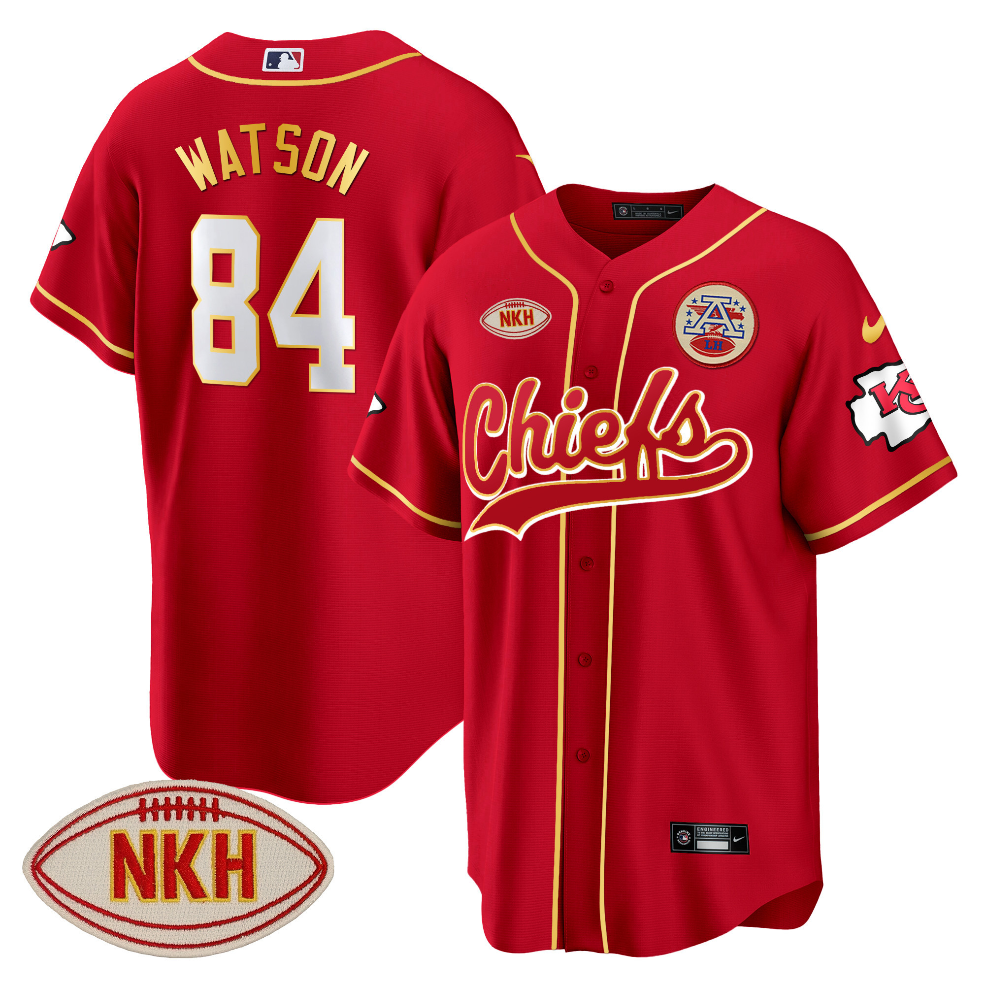 Men's Chiefs NKH Patch Baseball Jersey - All Stitched - Image 5