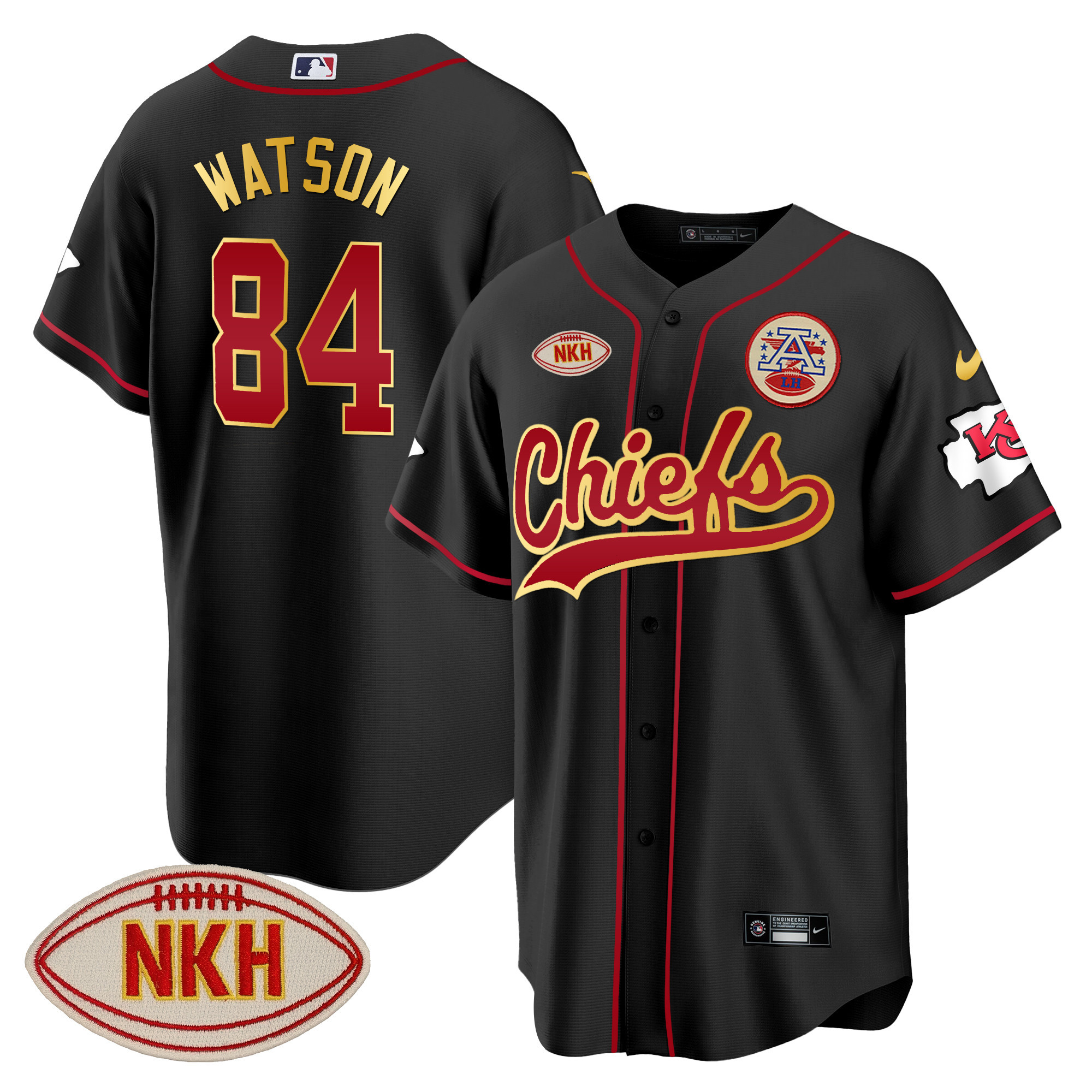Men's Chiefs NKH Patch Baseball Jersey - All Stitched - Image 19