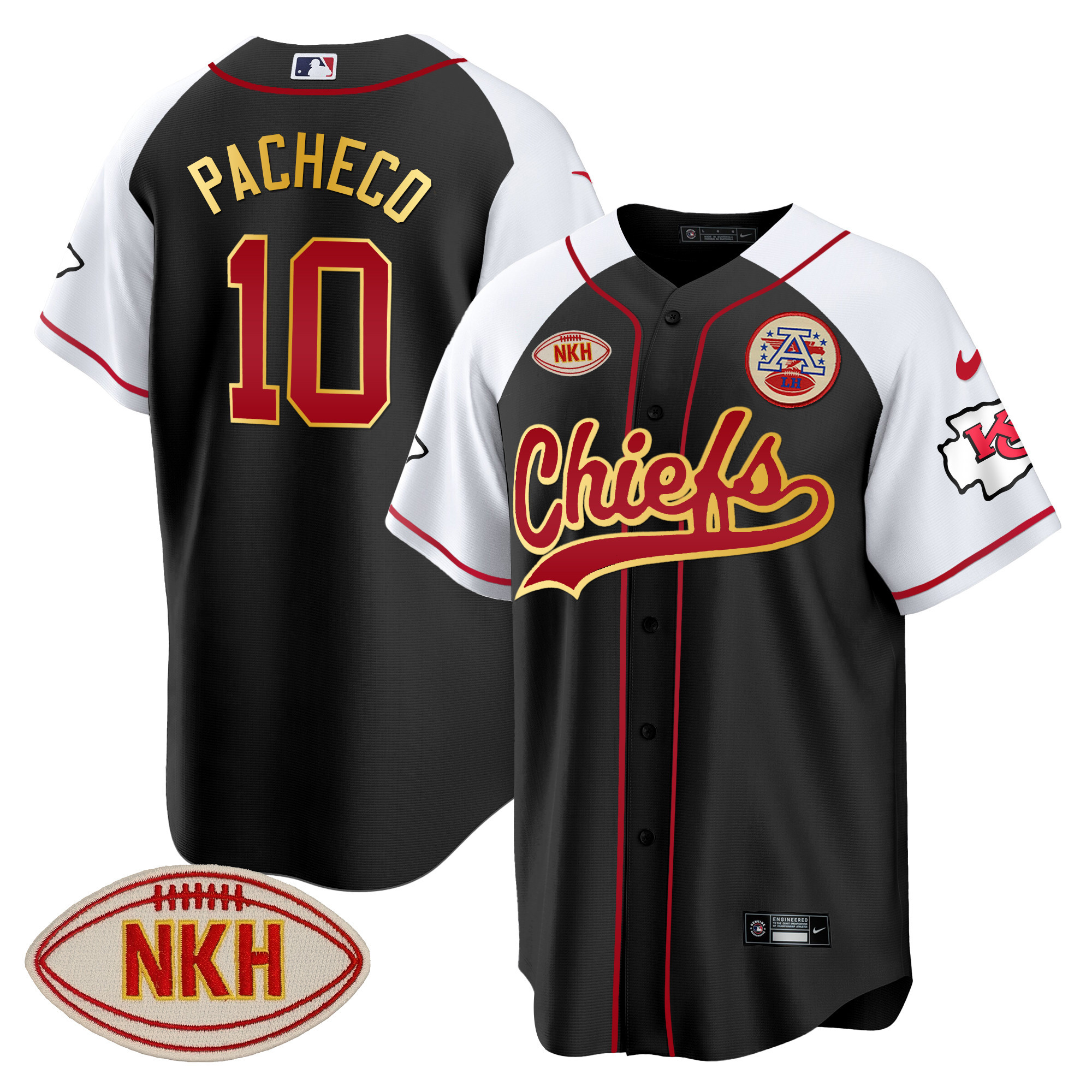 Men's Chiefs NKH Patch Baseball Jersey - All Stitched - Image 27