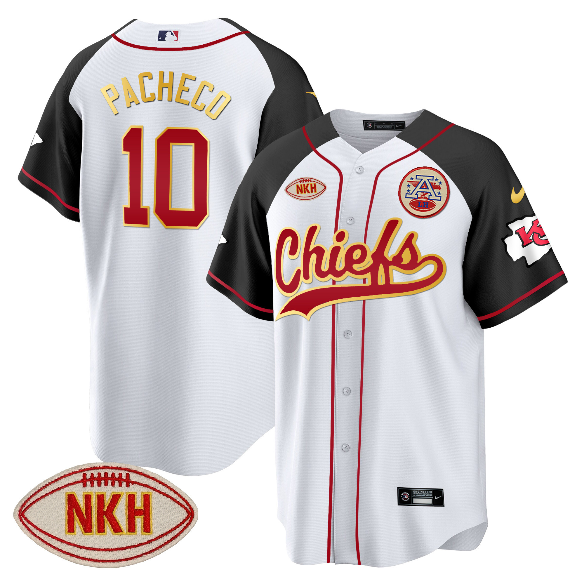 Men's Chiefs NKH Patch Baseball Jersey - All Stitched - Image 34