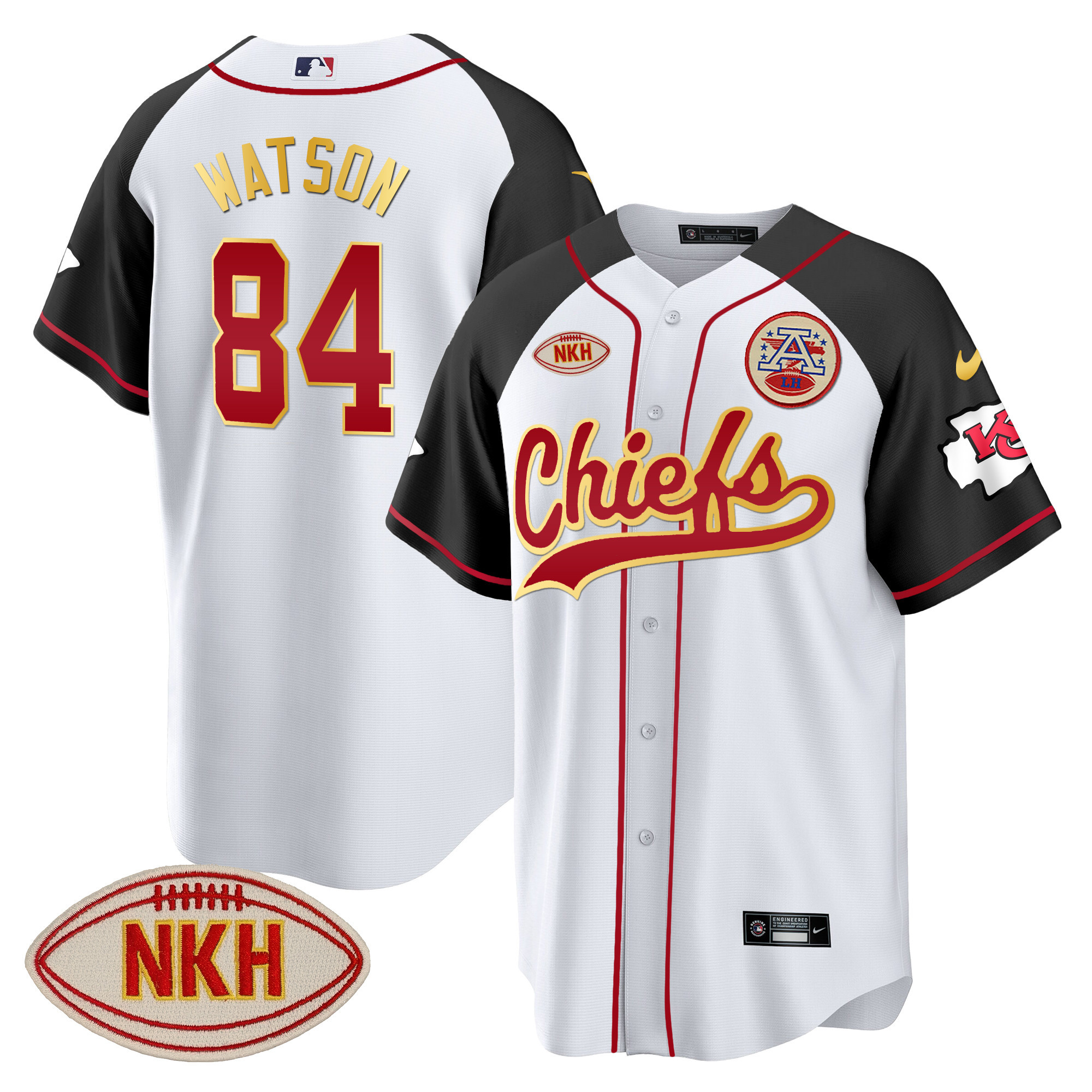 Men's Chiefs NKH Patch Baseball Jersey - All Stitched - Image 33