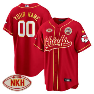 Chiefs NKH Patch Baseball Custom Jersey - All Stitched