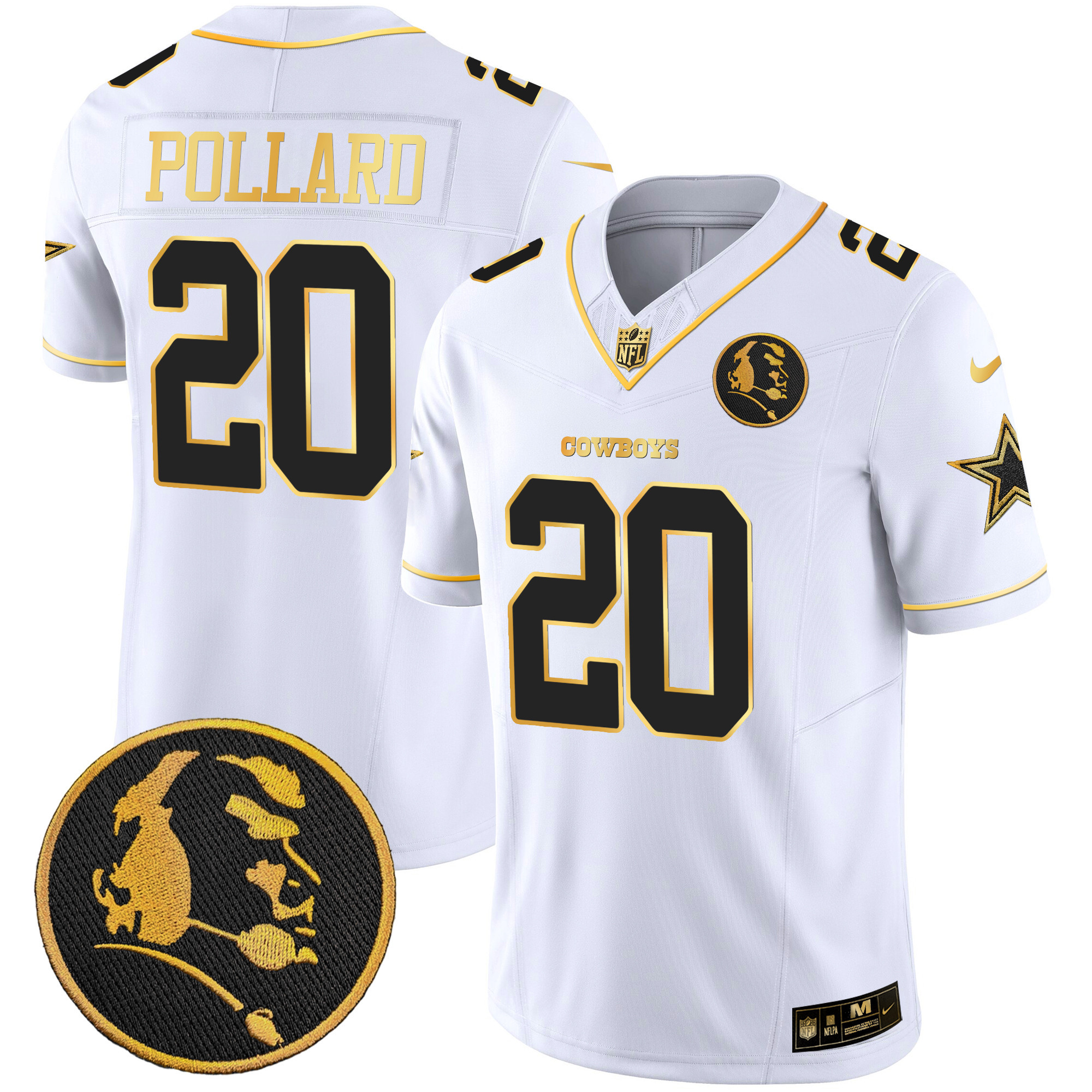 Men's Cowboys John Madden Patch Gold Vapor Jersey - All Stitched - Image 28