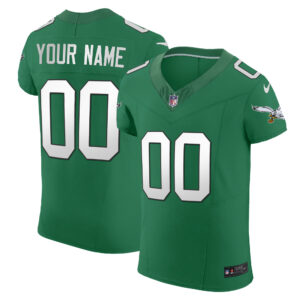 Eagles Kelly Green Vapor Elite Custom Jersey - All Stitched