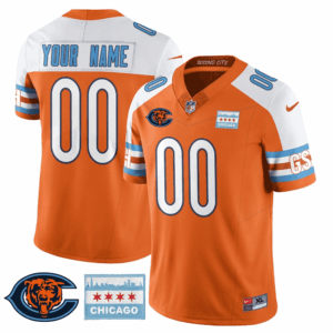 Chicago Bears City Edition GSH Custom Jersey - Chicago Flag - All Stitched