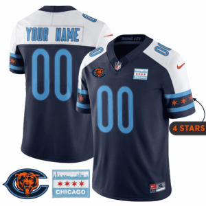 Chicago Bears City Edition Custom Jersey - Chicago Flag - All Stitched