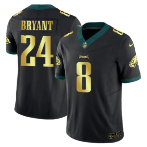 Men’s Philadelphia Eagles Kobe Bryant Black Gold Jersey - All Stitched