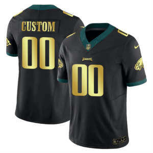 Philadelphia Eagles Kobe Bryant Black Gold Custom Jersey - All Stitched