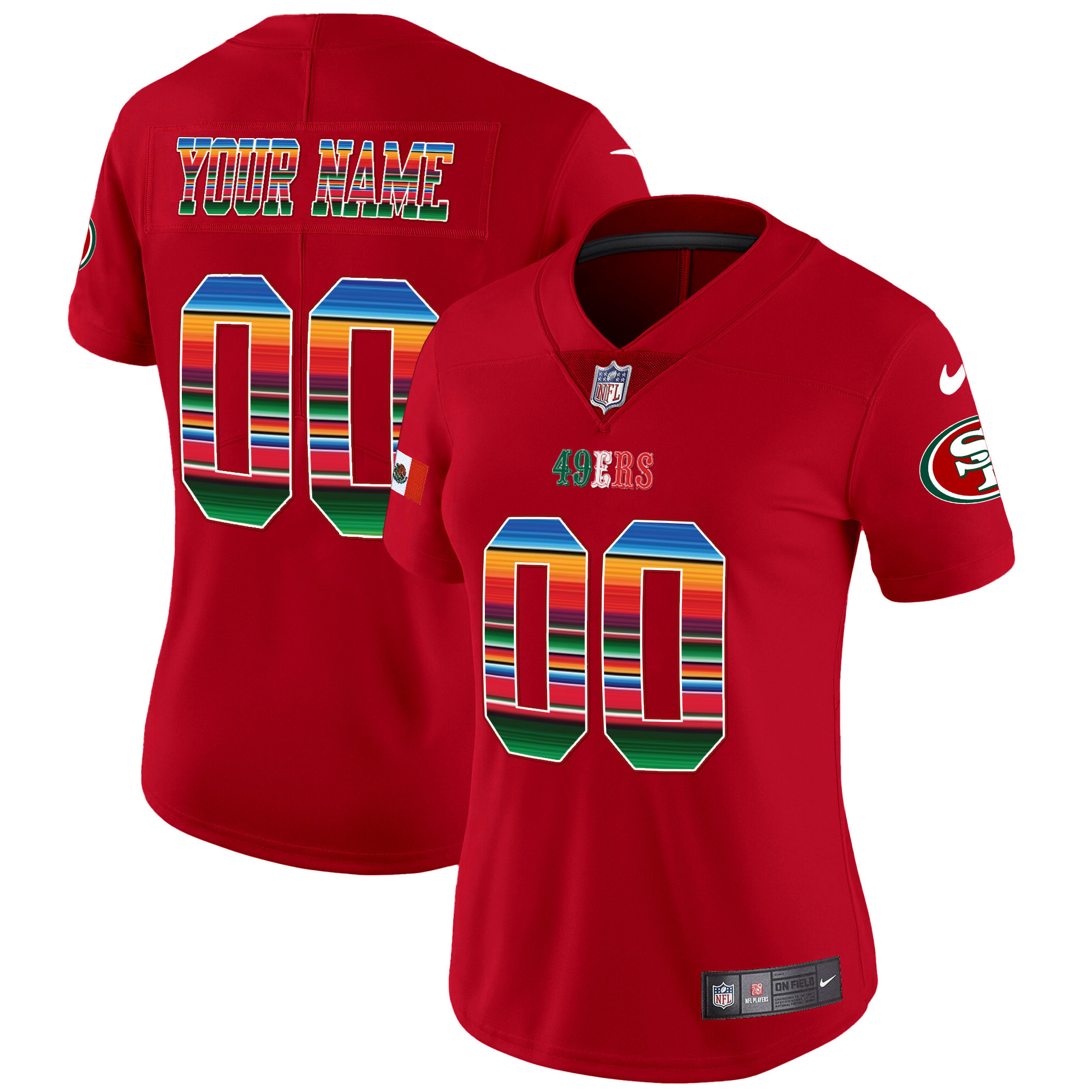 49ers Mexico Vapor Custom Jersey V3 - All Stitched - Image 7