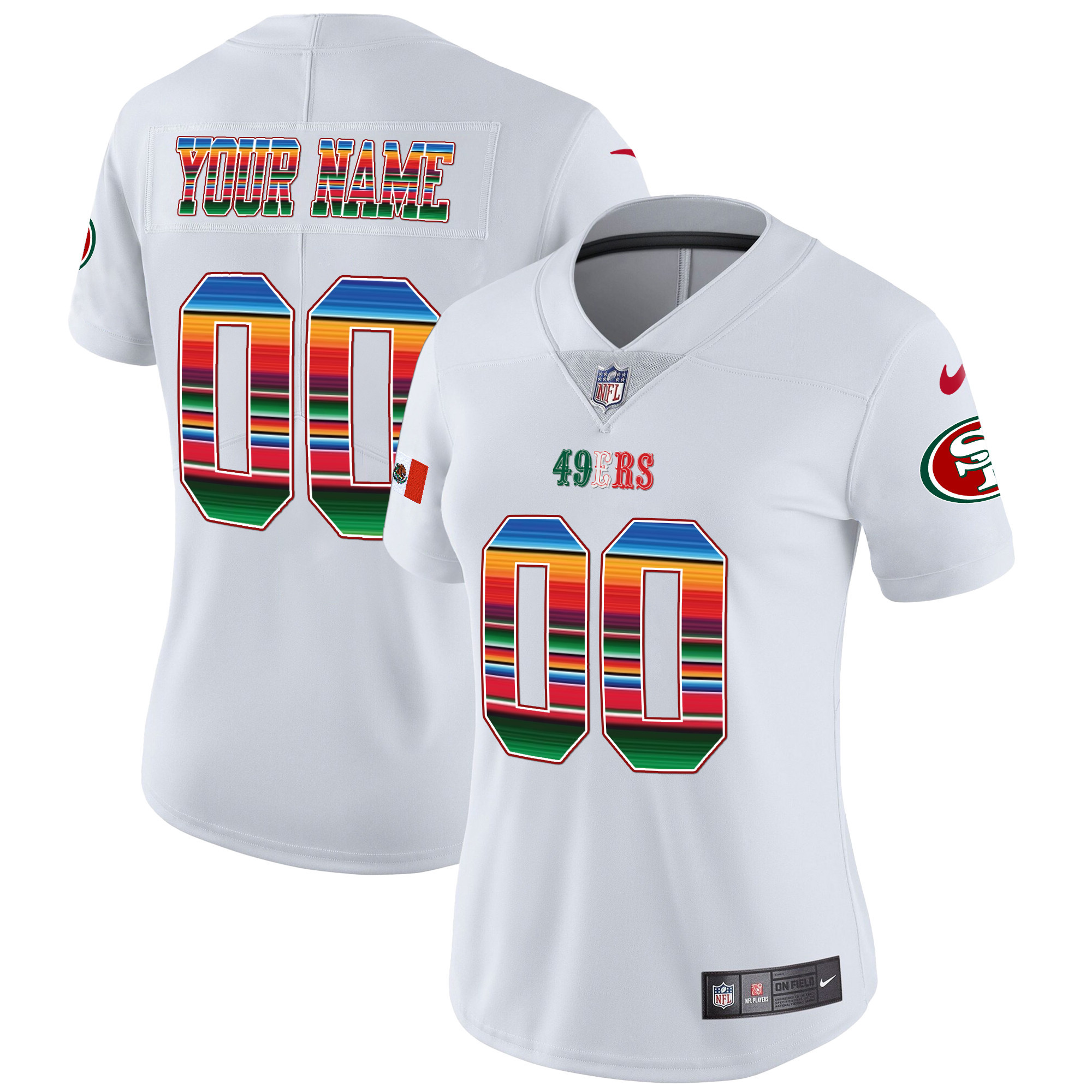 49ers Mexico Vapor Custom Jersey V3 - All Stitched - Image 6