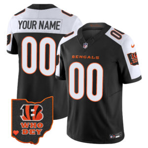 Bengals Ohio Patch Vapor Limited Custom Jersey V2 - All Stitched