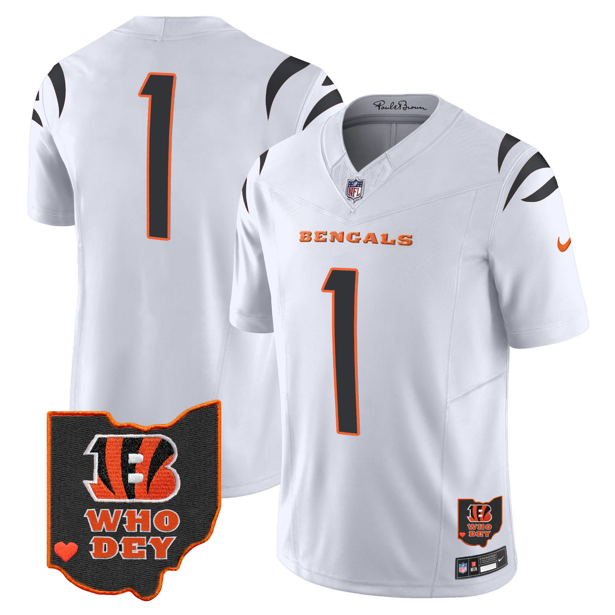 Men's Bengals Ohio Patch Vapor Limited Jersey V2 - All Stitched - Image 14