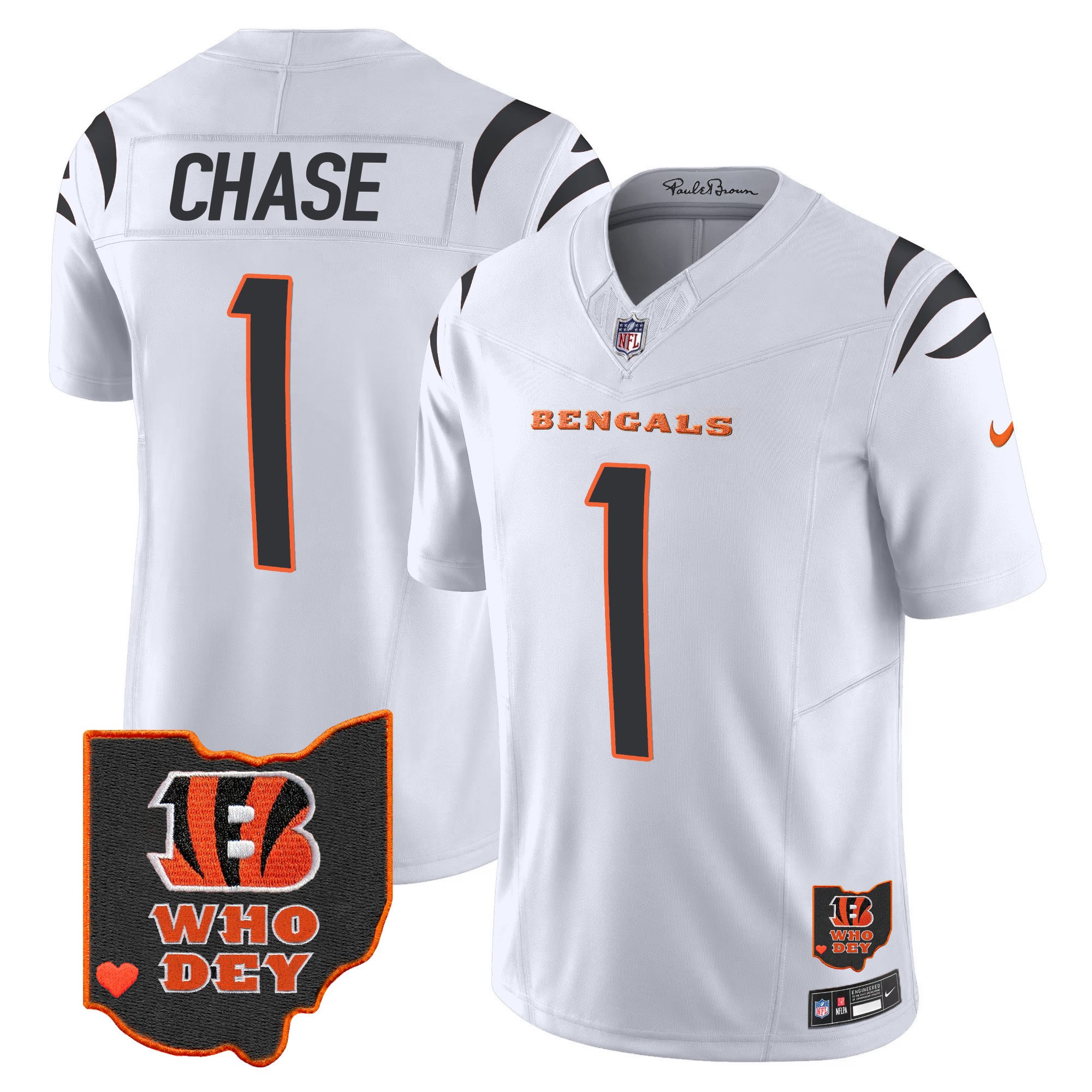 Men's Bengals Ohio Patch Vapor Limited Jersey V2 - All Stitched - Image 9