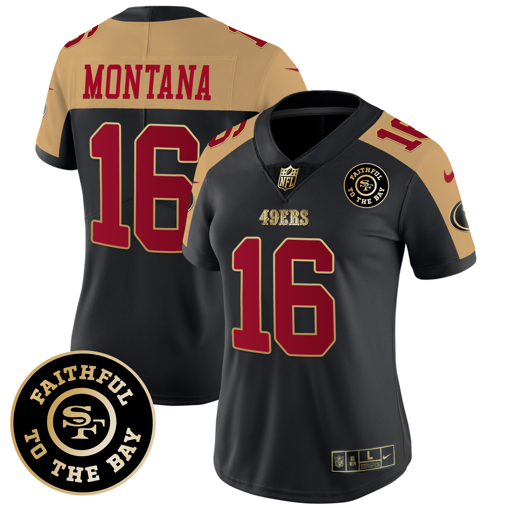 Women's 49ers Faithful To The Bay Patch Vapor Limited Jersey V7 - All Stitched - Image 8