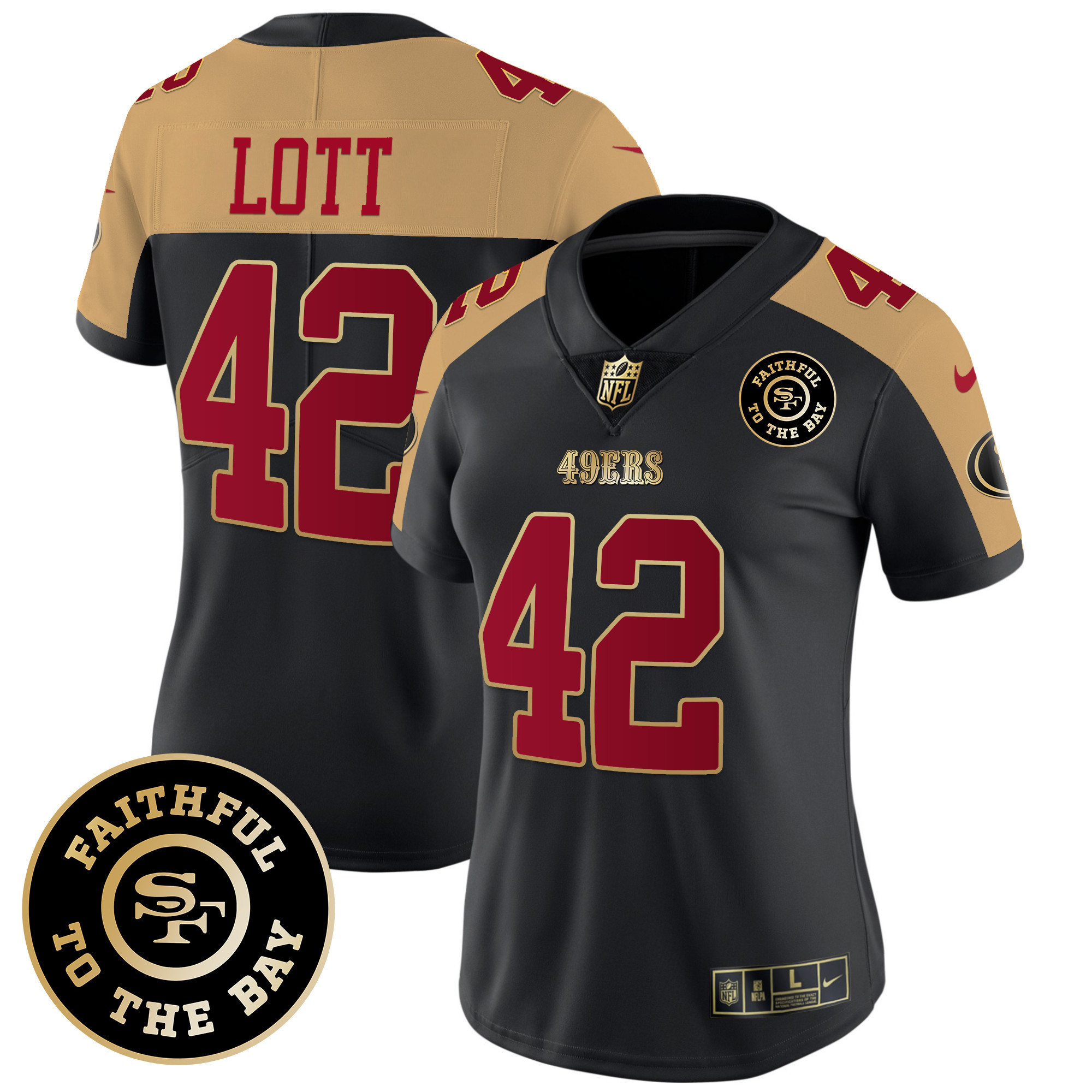 Women's 49ers Faithful To The Bay Patch Vapor Limited Jersey V7 - All Stitched - Image 9