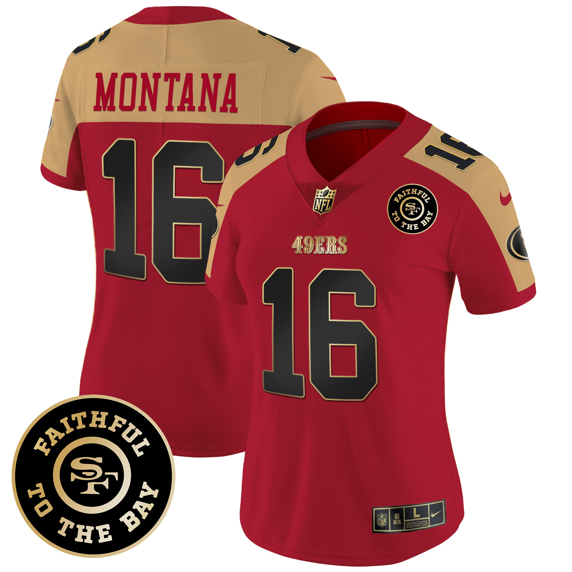 Women's 49ers Faithful To The Bay Patch Vapor Limited Jersey V7 - All Stitched - Image 48