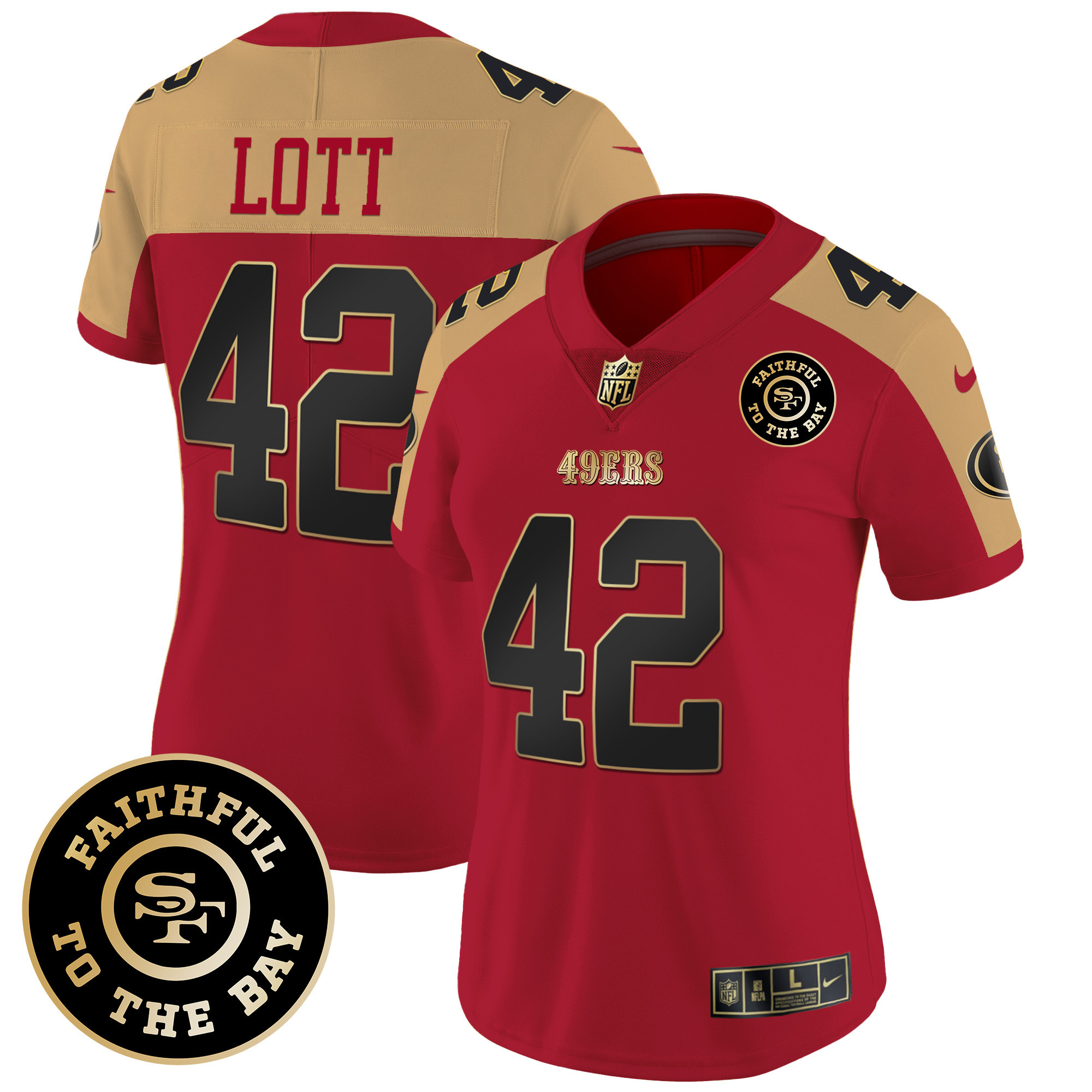 Women's 49ers Faithful To The Bay Patch Vapor Limited Jersey V7 - All Stitched - Image 49