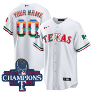 Texas Rangers Mexico 2023 World Series Champions Baseball Custom Jersey V2 - All Stitched