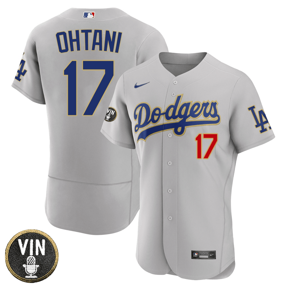 Men’s Shohei Ohtani Los Angeles Dodgers Vin Scully Patch Jersey - All Stitched - Image 6
