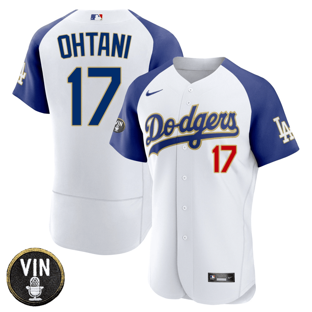 Men’s Shohei Ohtani Los Angeles Dodgers Vin Scully Patch Jersey - All Stitched - Image 9