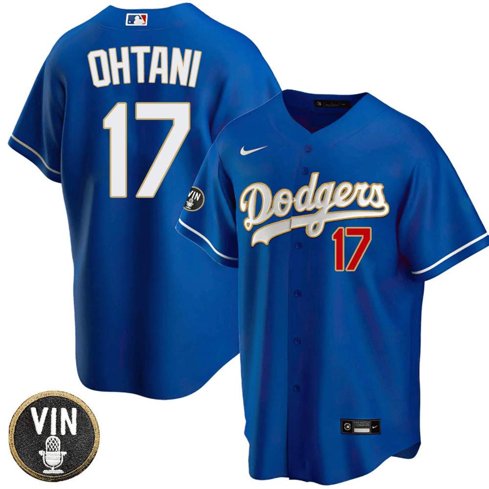Men’s Shohei Ohtani Los Angeles Dodgers Vin Scully Patch Jersey - All Stitched - Image 2