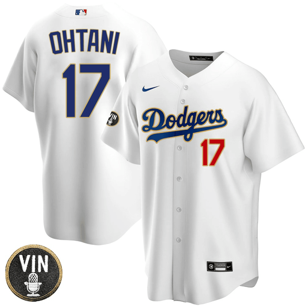 Men’s Shohei Ohtani Los Angeles Dodgers Vin Scully Patch Jersey - All Stitched - Image 3