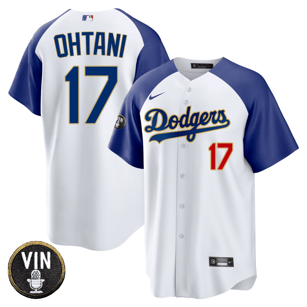 Men’s Shohei Ohtani Los Angeles Dodgers Vin Scully Patch Jersey - All Stitched - Image 4