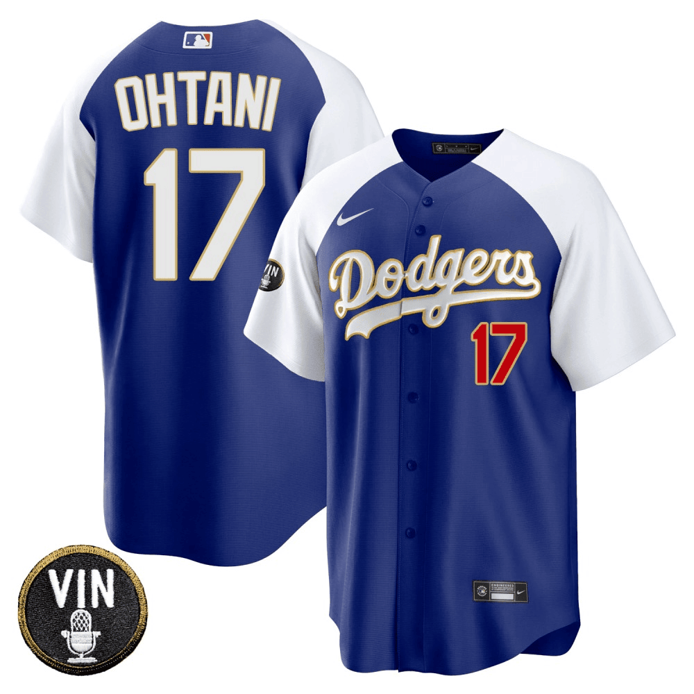 Men’s Shohei Ohtani Los Angeles Dodgers Vin Scully Patch Jersey - All Stitched - Image 5