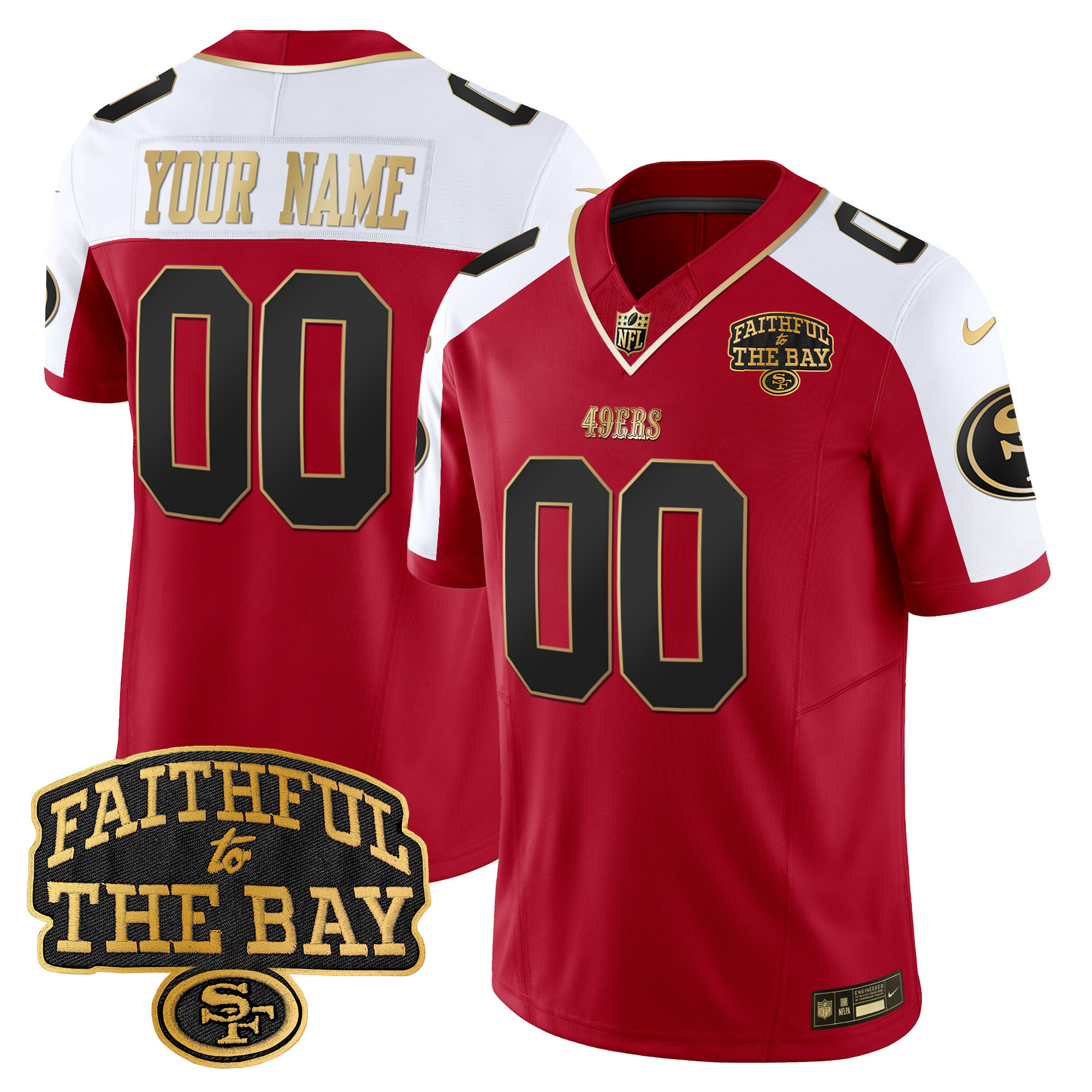 49ers Faithful To The Bay Patch Vapor Limited Custom Jersey V8 - All Stitched - Image 5