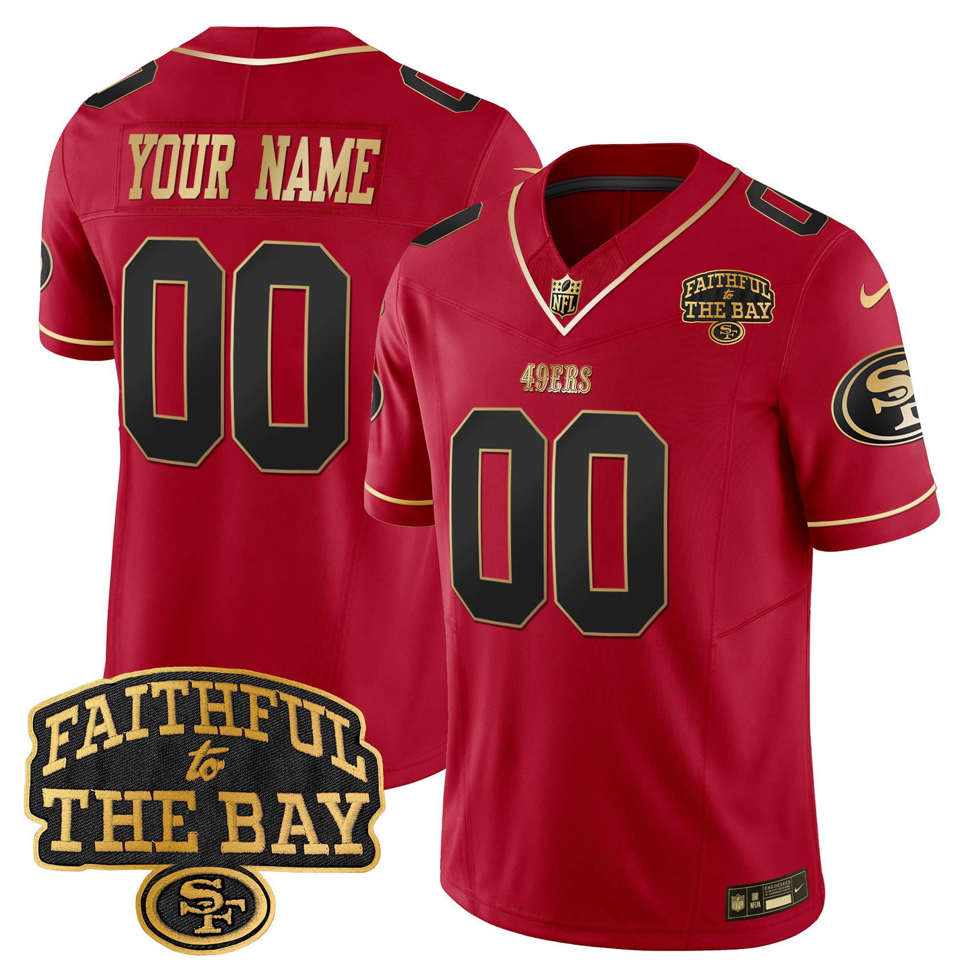 49ers Faithful To The Bay Patch Vapor Limited Custom Jersey V8 - All Stitched - Image 3