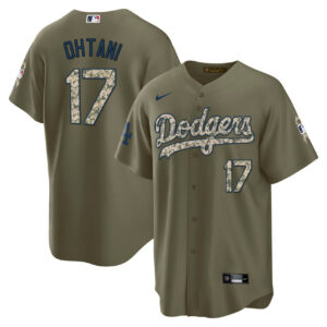 Shohei Ohtani Los Angeles Dodgers Salute To Service Olive Jersey - All Stitched