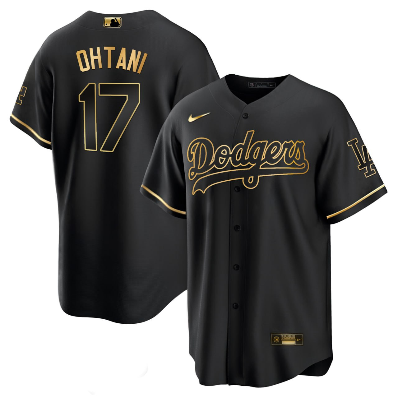 Shohei Ohtani Los Angeles Dodgers Black Gold Jersey - All Stitched