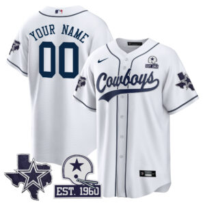 Cowboys Texas Patch Baseball Custom Jersey - All Stitched
