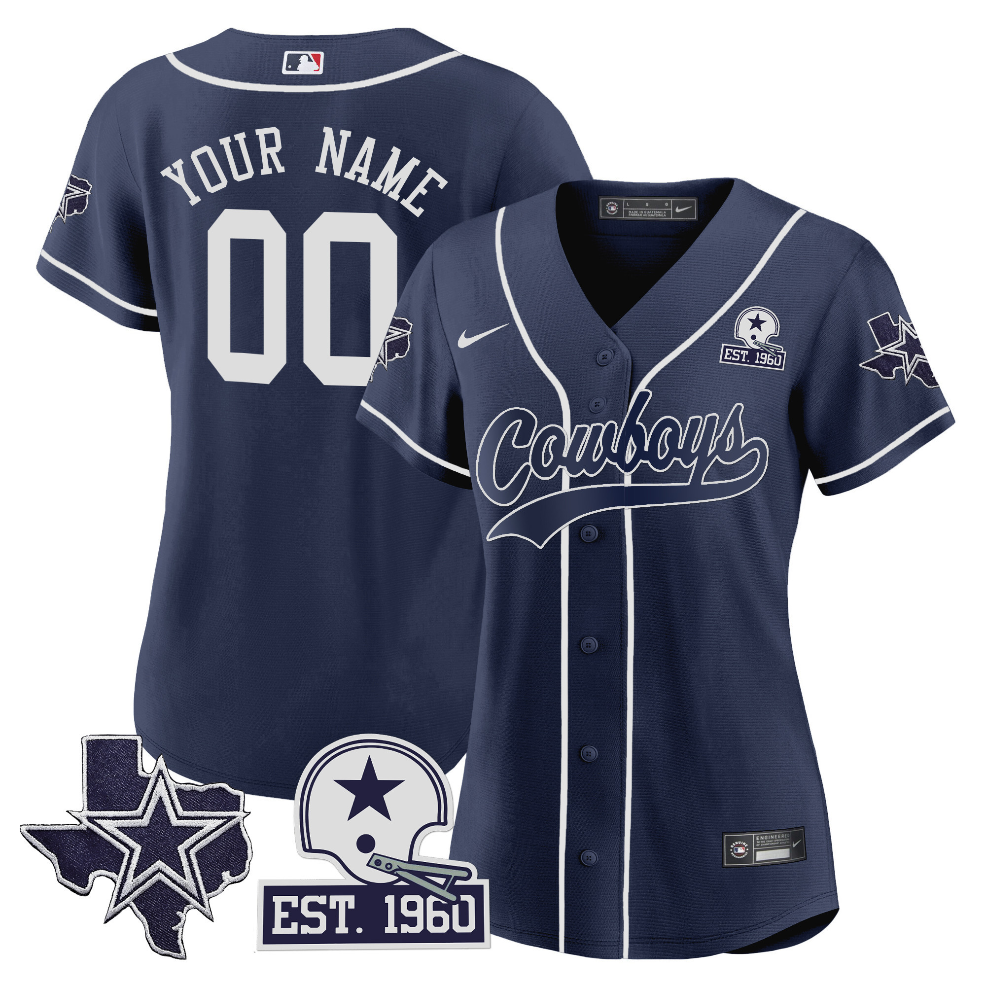 Cowboys Texas Patch Baseball Custom Jersey - All Stitched - Image 7