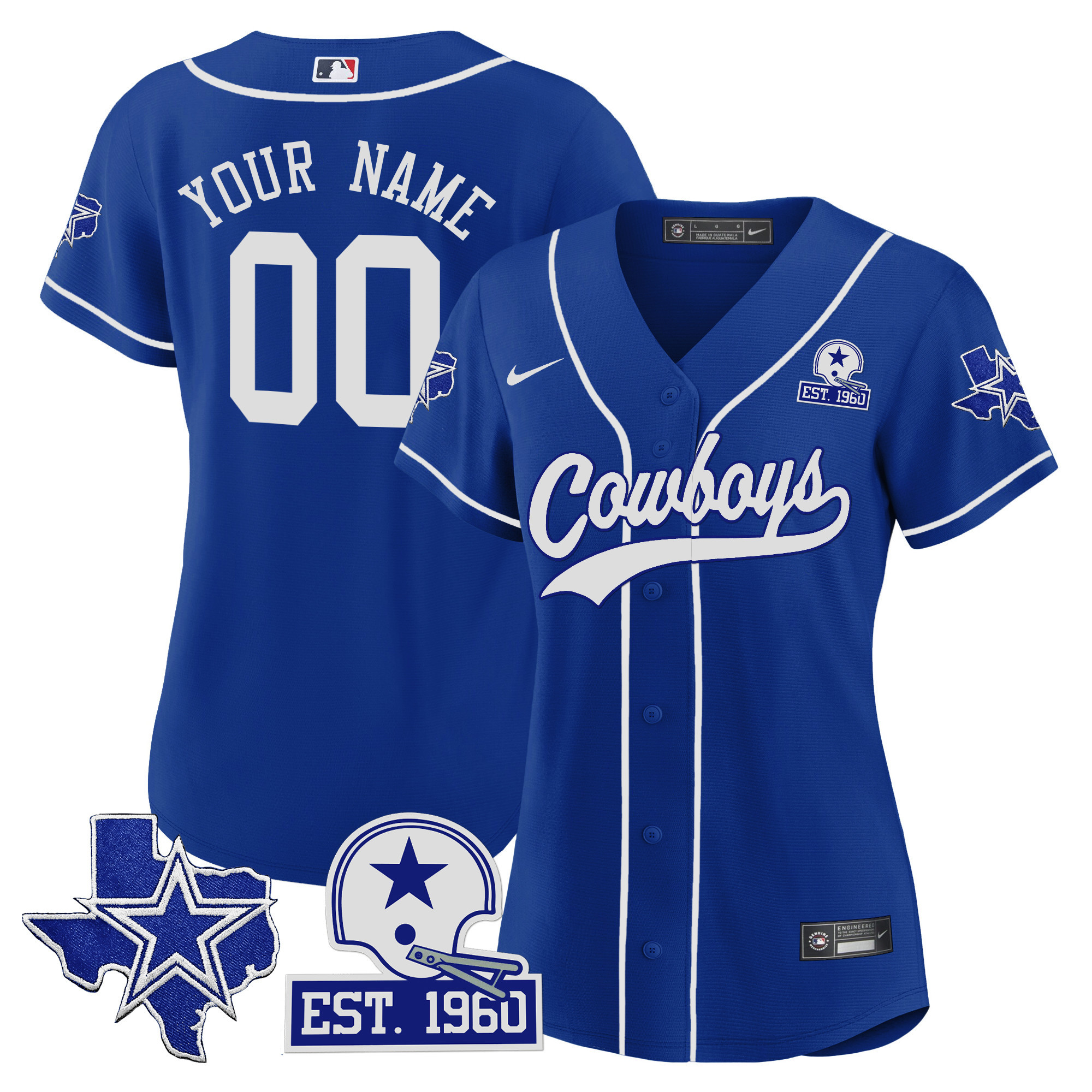Cowboys Texas Patch Baseball Custom Jersey - All Stitched - Image 9