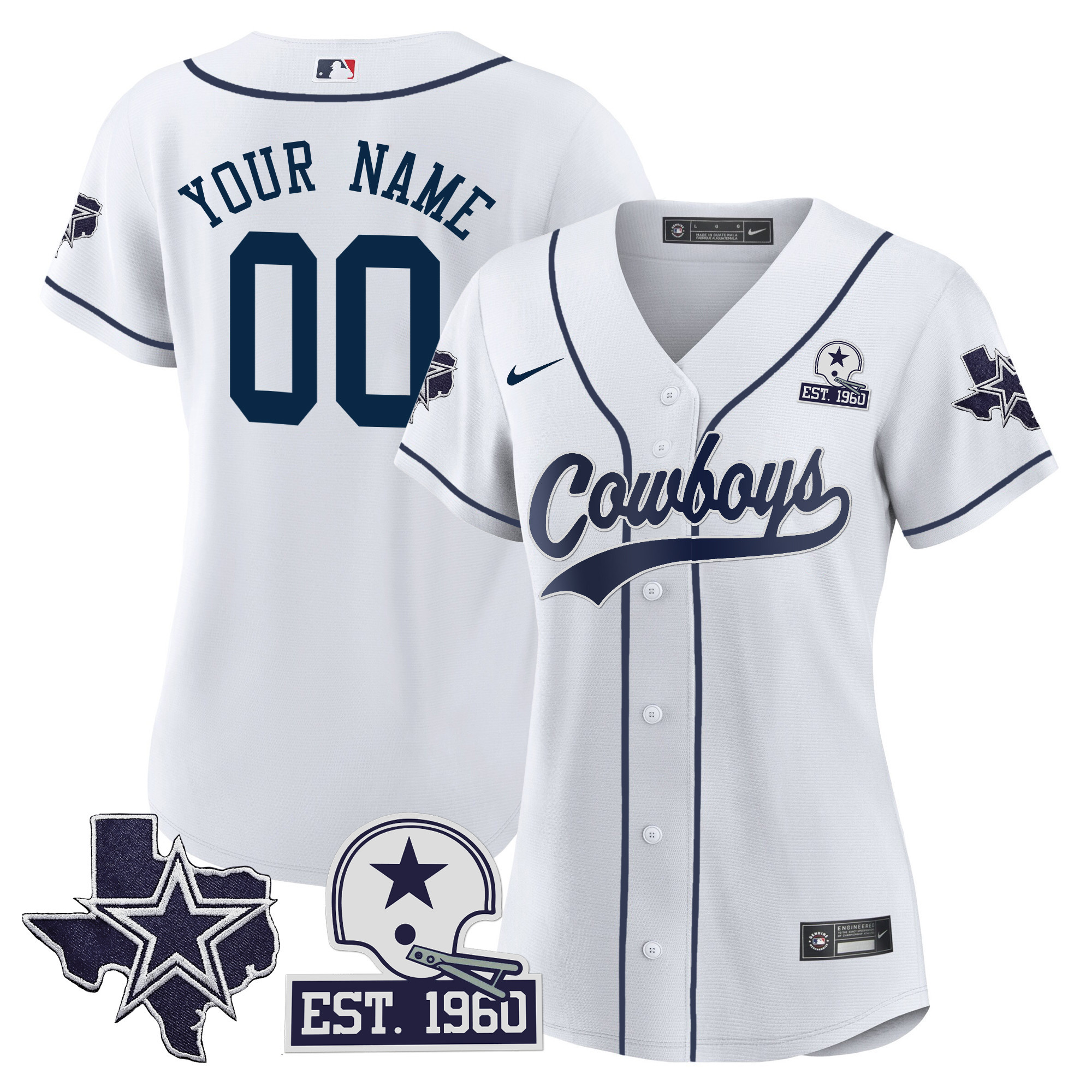 Cowboys Texas Patch Baseball Custom Jersey - All Stitched - Image 6