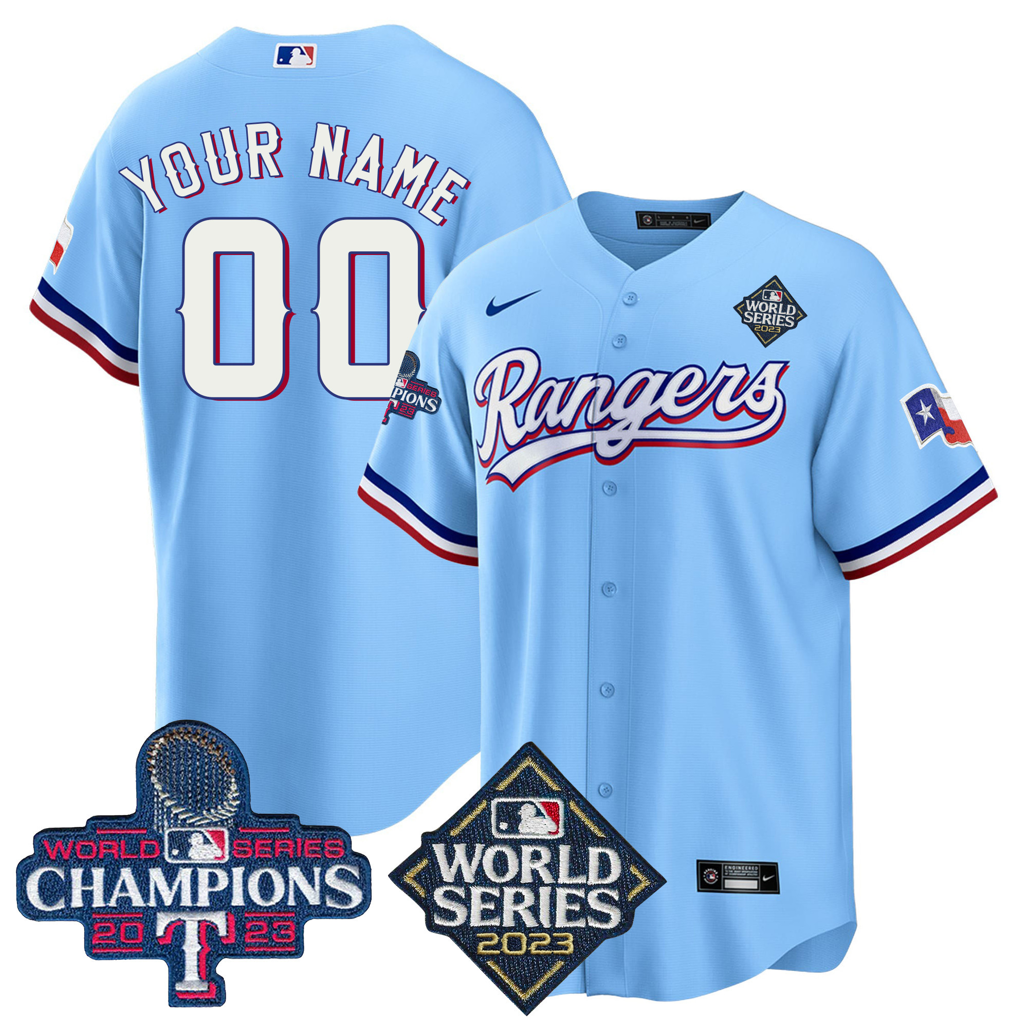 Texas Rangers 2023 World Series Champions Cool Base Custom Jersey V4 - All Stitched - Image 5