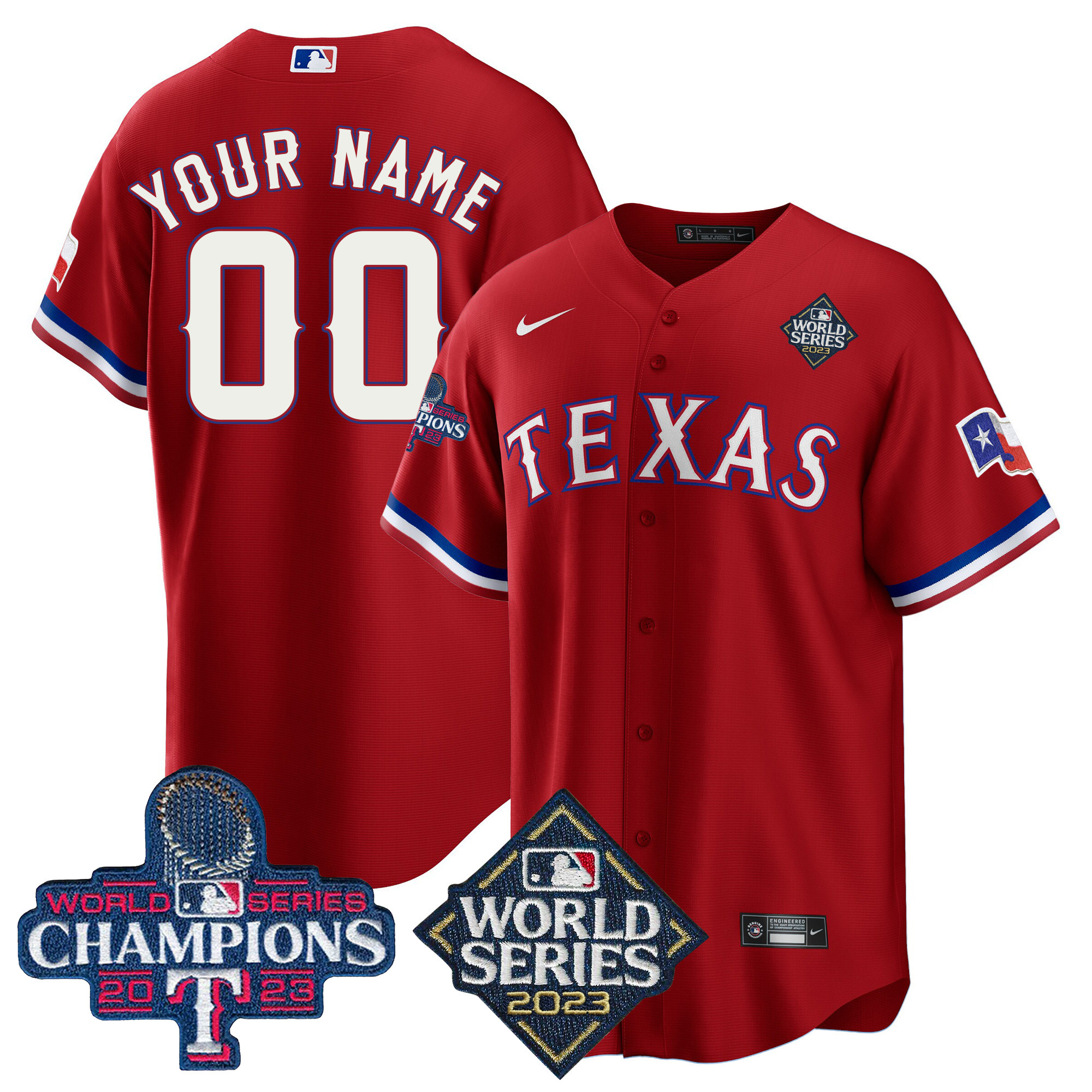 Texas Rangers 2023 World Series Champions Cool Base Custom Jersey V4 - All Stitched - Image 4
