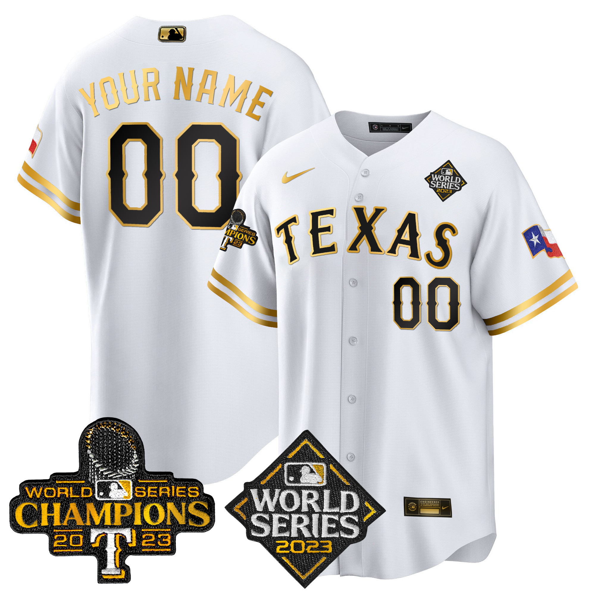 Texas Rangers 2023 World Series Champions Cool Base Custom Jersey V4 - All Stitched - Image 2