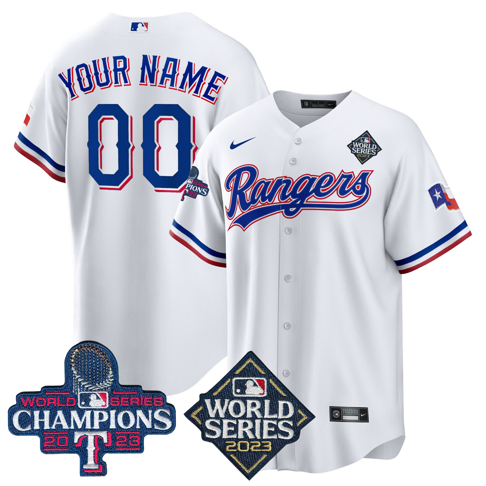 Texas Rangers 2023 World Series Champions Cool Base Custom Jersey V4 - All Stitched - Image 3